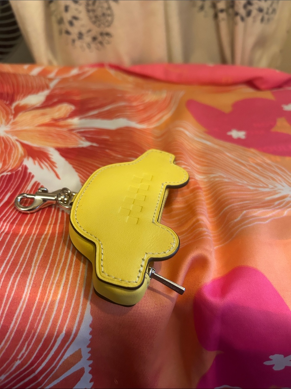 Coach Yellow Taxi Coin Pouch Key Charm - Picture 6 of 8